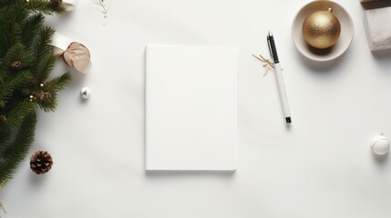 A minimalist Christmas list, with crisp, clean handwriting on a plain white notepad, highlighting the simplicity and thoughtfulness of the items desired. - obrazy, fototapety, plakaty