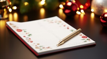 A festive holiday notepad filled with handwritten Christmas lists from each member of the family, each with their own unique handwriting and personality shining through.