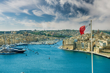 panoramic view on Valletta - obrazy, fototapety, plakaty