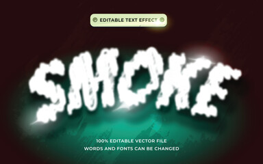 text effect smoke blur with black vintage background, light shadow font style