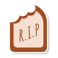 Isolated cute halloween candy sticker icon Vector