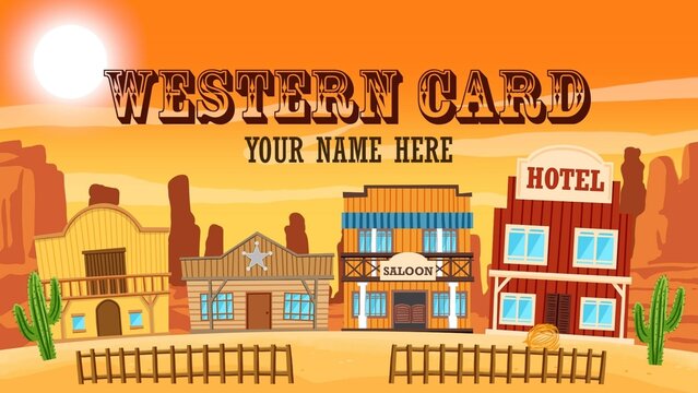 Cowboy Wild West Animated Postcard