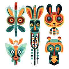 set of funny monsters