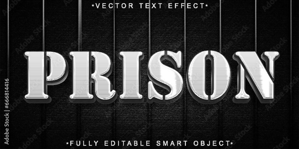 Poster prison vector fully editable smart object text effect
