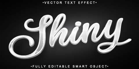 White Shiny Vector Fully Editable Smart Object Text Effect - obrazy, fototapety, plakaty
