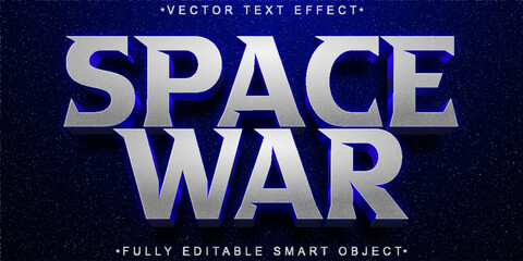 Silver Blue Space War Vector Fully Editable Smart Object Text Effect