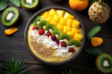 Tropical healthy food in bowl. - Powered by Adobe