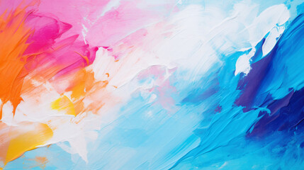 Fototapeta na wymiar A vibrant and colorful abstract artwork with a mix of blue, pink, yellow, and orange