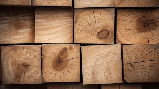 Cross-sections of various types of wood