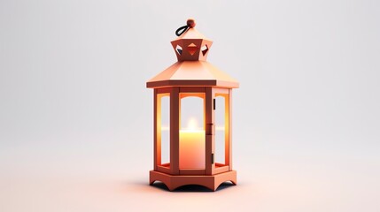 Oriental lantern on a plain background. Generation AI