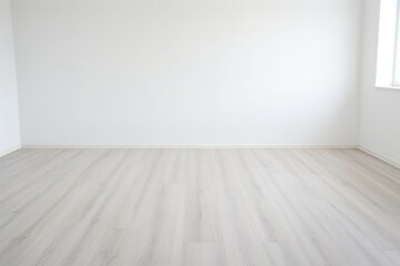 Empty white room with laminate floor