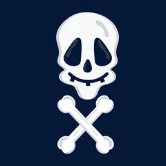 white skull and crossbones vector