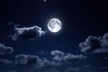 Fototapeta na wymiar Beautiful starry night sky. Evening panorama in blue tones