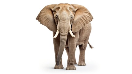 Big elephant on white background. AI generated image