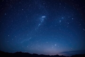 Obraz na płótnie Canvas Beautiful starry night sky. Evening panorama in blue tones