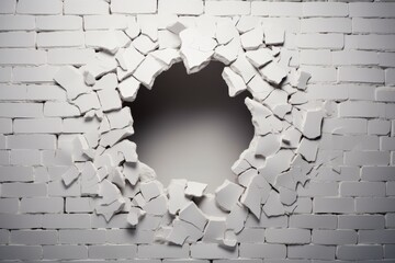 hole in brick wall copy space