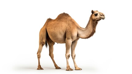 Camel desert animal in white background. AI generated image