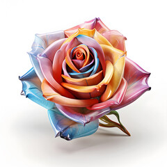 rose on white background. AI generated.