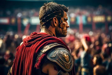 Fotobehang gladiators and roman soldiers, empire, scenes, cinematic style © VicenSanh