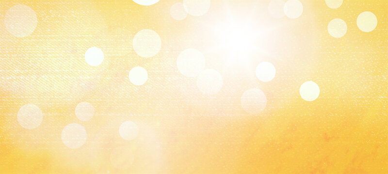 Yellow bokeh widescreen for holidays and new year backgrounds, Usable for banner, poster, Ad, events, party, sale, celebrations, and various design works