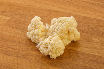 Raw white cauliflower cabbage heap