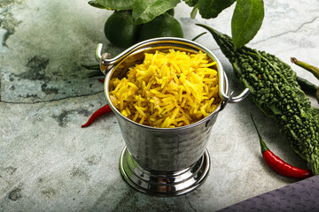 Indian cuisine - Lemon rice with spices