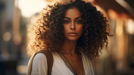 Fototapeta premium Beautiful Moroccan girl. AI generation