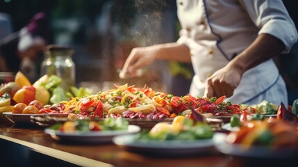 Chefs showcase their culinary skills in a cooking contest