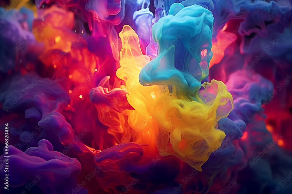 Poster beatiful paint splash bacground - vibrant strokes of blue dance across a canvas, creating a wild and