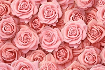 Background with roses in pink color. Generative AI