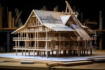 Architectural model of a modern house. New home, investment, finance and real estate concept.