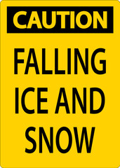 Caution Sign Falling Ice And Snow