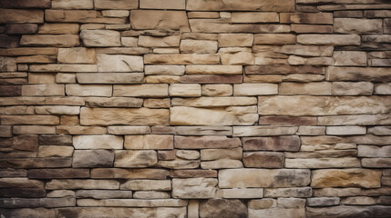 Fototapeta premium A textured and vibrant stone wall with a mix of different shapes and hues