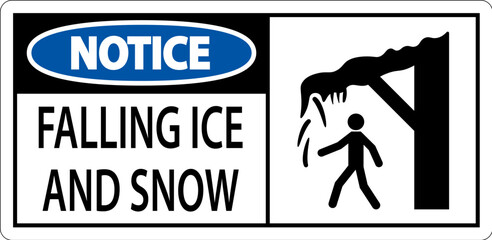 Ice and Snow Warning Sign Caution - Falling Ice And Snow Sign