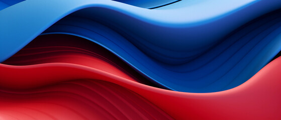 Abstract 3D swirling blend of blue and red colors