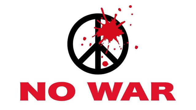 NO WAR：反戦運動のアイコン（白背景）