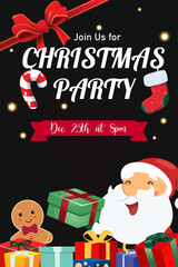 Christmas Party Invitation Card Vector Illustration