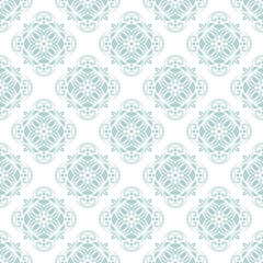 Classic seamless pattern. Damask orient ornament. Classic vintage light blue and white background. Orient pattern for fabric, wallpapers and packaging