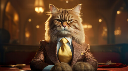 スーツ姿のかっこいい猫