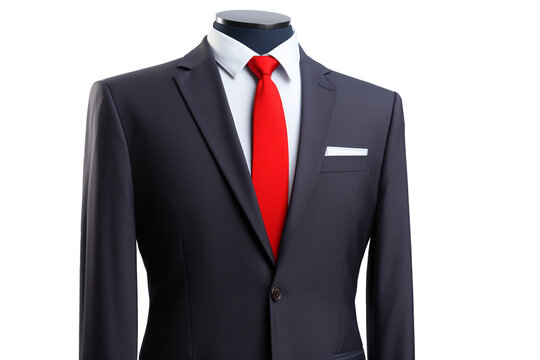 Wool Brown Suit with Red Tie | Hockerty