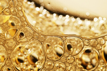 Macro shot of carbonated drink bubbles