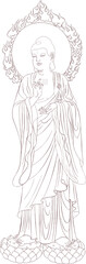 Amitabha Buddha Buddhism (Sketch illustrations)