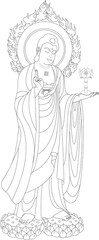 Amitabha Buddha Buddhism (Sketch illustrations)