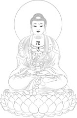 Amitabha Buddha Buddhism (Sketch illustrations)