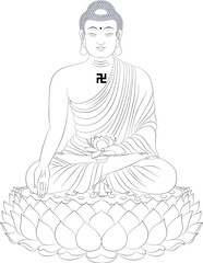 Amitabha Buddha Buddhism (Sketch illustrations)