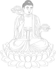 Amitabha Buddha Buddhism (Sketch illustrations)