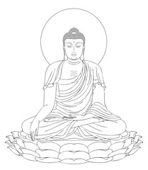 Amitabha Buddha Buddhism (Sketch illustrations)