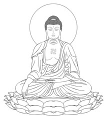 Amitabha Buddha Buddhism (Sketch illustrations)