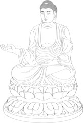 Amitabha Buddha Buddhism (Sketch illustrations)