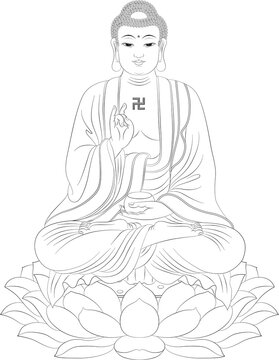 Amitabha Buddha Buddhism (Sketch illustrations)